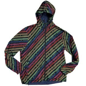 Givenchy Men XL Blue Reversible Full Zip Windbreaker Jacket Designer Lightweight